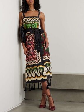 NWOT Farm Rio Off-White Coconut Tree Flow Lenzing™ Ecovero™ Euroflax™ Dress S